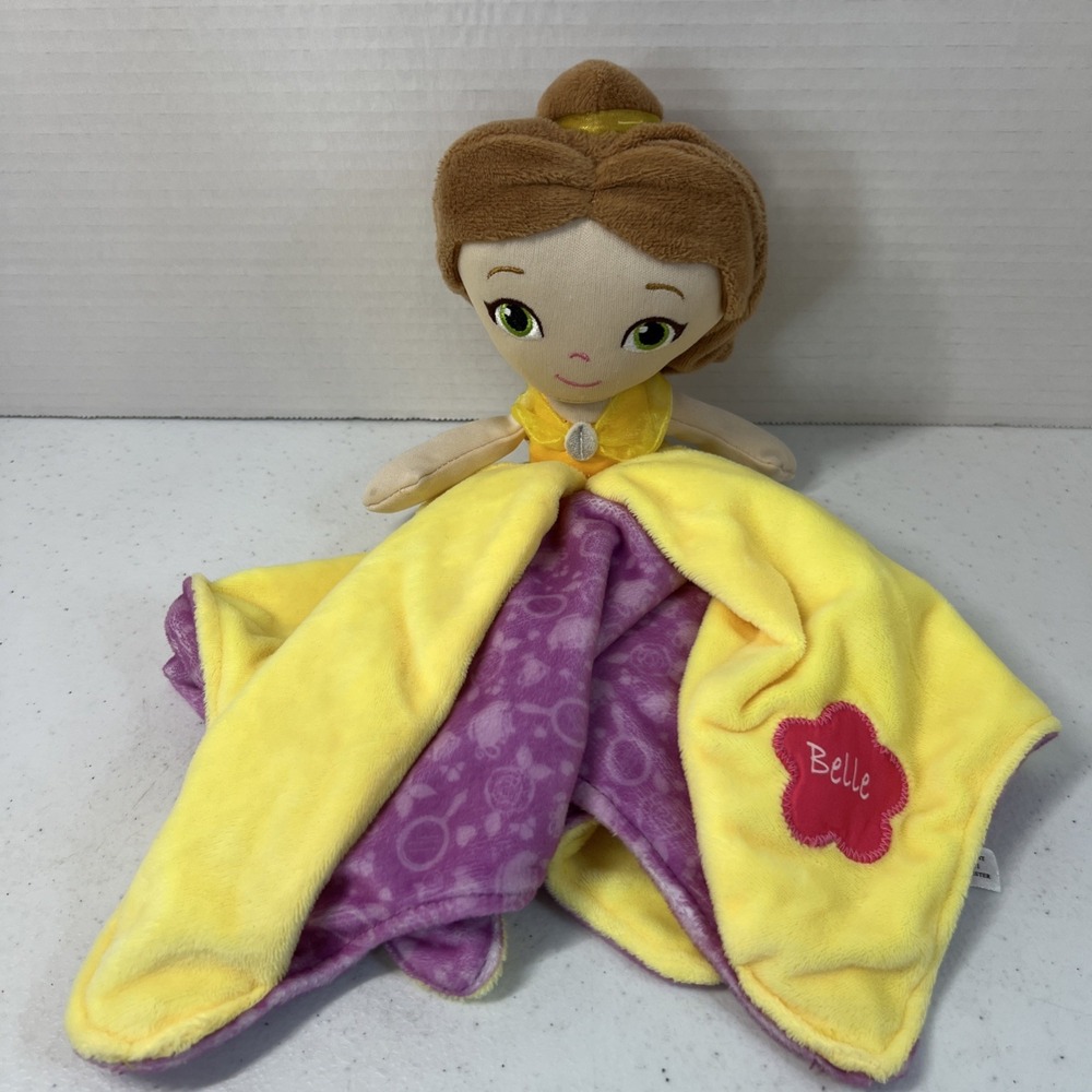 Disney Baby Infant Beauty Belle Lovey Lovie Security Blanket yellow Princess